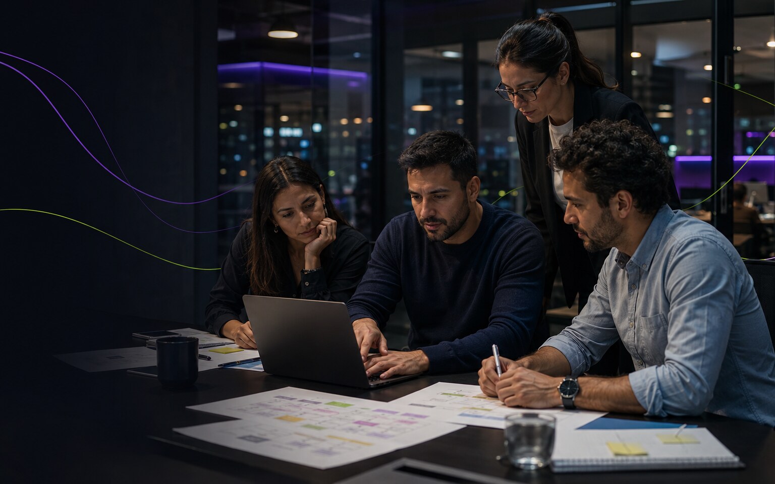 Equipo profesional analizando y mejorando un proceso de trabajo